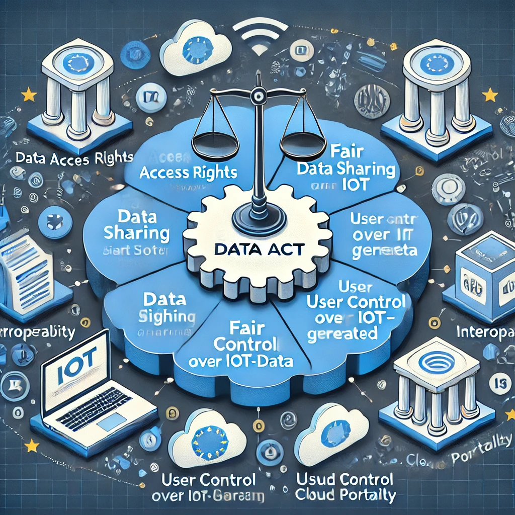 ChatGPT: Prøv at lave en illustration der viser de centrale principper i EU Data Act